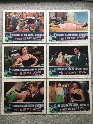 6 Lobby Cards 11x14: This Is My Love (1954) Linda Darnell,  Rick Jason