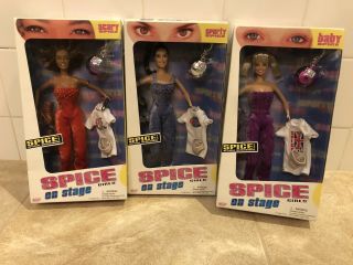 Spice Girls On Stage Dolls - Set Of 3 - Baby,  Scary,  And Sporty Spice.