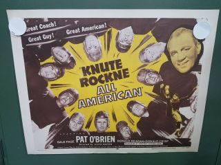R1956 Knute Rockne All American Half Sheet Poster Notre Dame Football