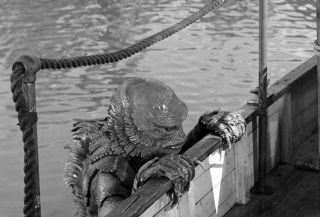 Creature From The Black Lagoon Sneeks Onboard Black And White Classic 8x10 Photo