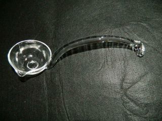 Crystal Clear Glass Punch Bowl Ladle W Curve Handle Ladel Laddle