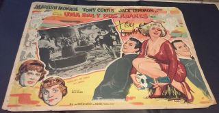 Marilyn Monroe - Jack Lemmon - Tony Curtis Lobby Card Some Like It Hot Signed Curtis
