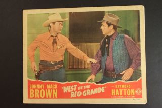 1944 West Of The Rio Grande Western Movie Lobby Card Johnny Mack Brown Hatton