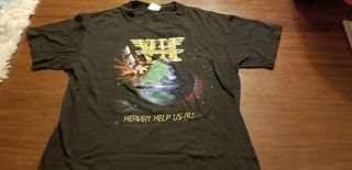 Vintage 1990 Van Halen Heaven Help Us Shirt Hole In Back Sz Xl