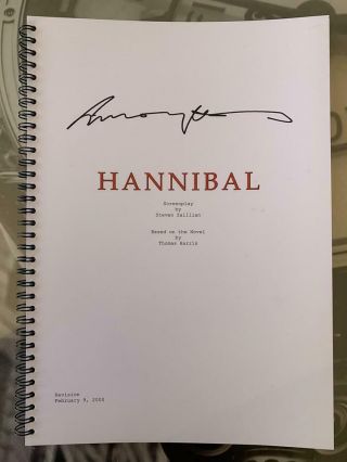 Anthony Hopkins (hannibal Lecter) Signed Hannibal (2001) Full Script