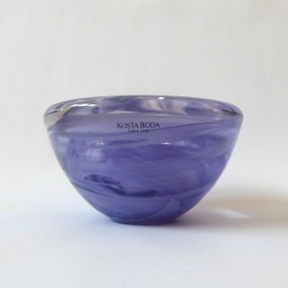 Kosta Boda Atoll Glass Votive Candle Holder Bowl,  Anna Ehrner,  Swedish Purple