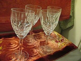 Set Of 4 Lovely Waterford Crystal Wine Glasses 7 1/8 " Araglin