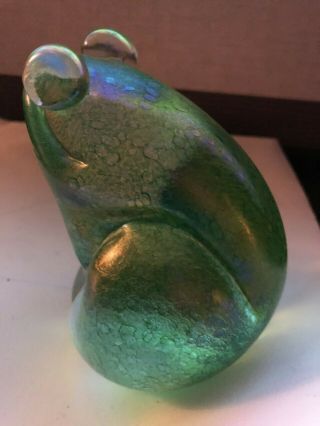 John Ditchfield Glasform Large 5 " Iridescent Frog Signed With Label