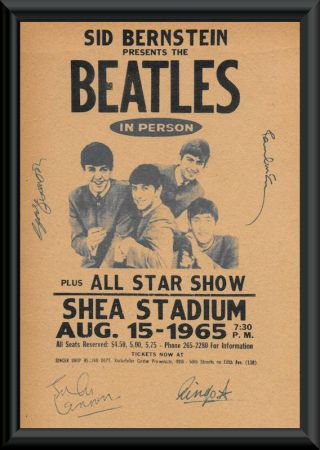 Beatles Concert Poster Reprint On 1960s Paper Autograph Reprint 048
