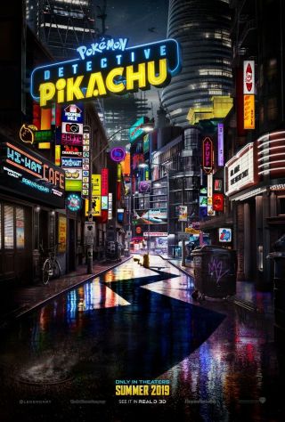Pokemon Detective Pikachu 2019 Advance Teaser Ds 2 Sided 27x40 " Us Movie Poster