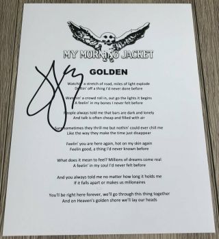 Jim James Signed Autograph My Morning Jacket Golden Lyrics Sheet W/exact Proof