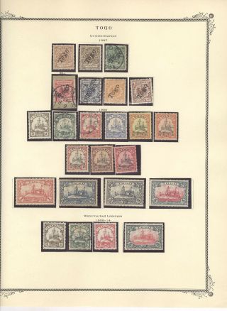 Germany Colony Togo Stamps Mounted On A Scott Page