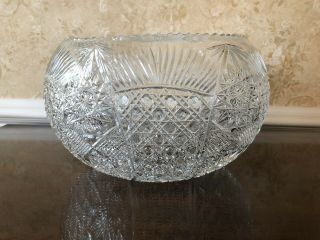 Exceptional Antique American Brilliant Period Cut Glass Punch Bowl