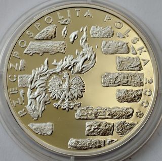 Poland,  20 Zlotych 2008,  65th Anniversary Warsaw Ghetto Uprising,  Silver coin 2