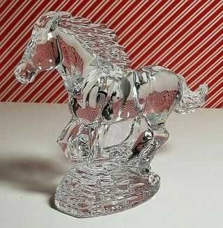 Waterford Crystal Running/galloping Horse Sculpture/paperweight Nib