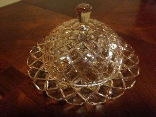 Rare Pink Waterford / Waffle Diamonds Butter Dish W/lid Gorgeous
