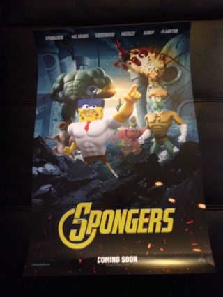 Sdcc 2014 Spongebob The Spongers 13 " X20 " Poster Exclusive Nickelodeon Patrick