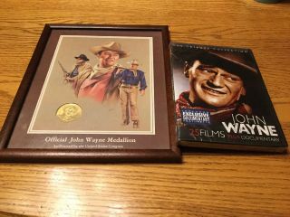 1979 Official John Wayne Commemorative Gold Coin Medallion Framed And Dvd