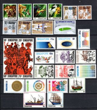Singapore 1972 - 1973 Selection Of Complete Sets Of Mnh Stamps Unmounted