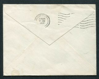 1957 Hong Kong Unusual?? 20c Postage Paid Label on cover to GB UK 3
