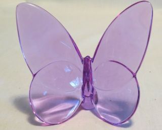 Baccarat Crystal Papillon Lucky Lavender Purple Amethyst Butterfly