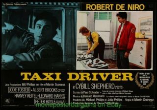 Taxi Driver 17x28 Photobusta Size Movie Poster Italian 1976 Robert De Niro