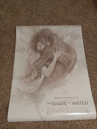 The Shape Of Water " Extremely Rare " Movie Poster Double - Sided 27 " X40 "