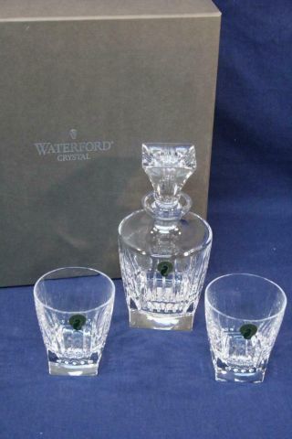 Waterford Clarion Crystal Decanter And 2 Old - Fashioned Tumblers 135071 Portugal