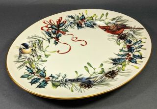 Lenox Winter Greetings Oval Serving Platter Plate 13 3/8 " Christmas