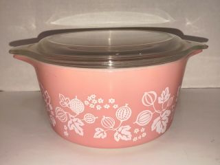 Pyrex Vintage Pink 1 Quart Casserole Dish With Lid Model 473