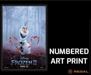 Disney Frozen 2 Ii Olaf 13 X 19 Imax Art Print Numbered Poster Regal 8 Of 500