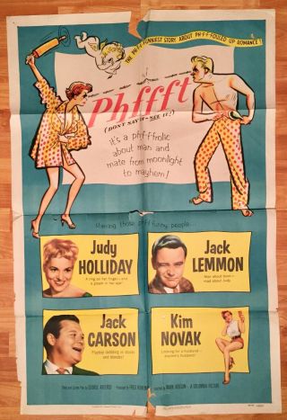 1954 - Phffft - Jack Lemmon Kim Novak - Movie Poster 27x41 1 Sheet