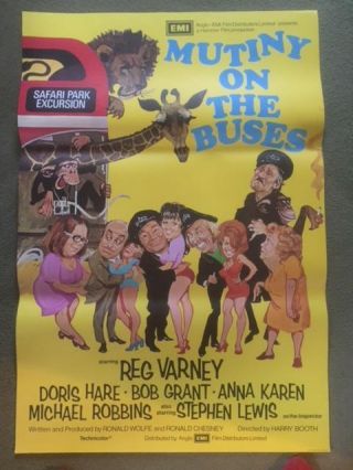 Mutiny On The Buses 1972 British Film Poster Reg Varney Hammer