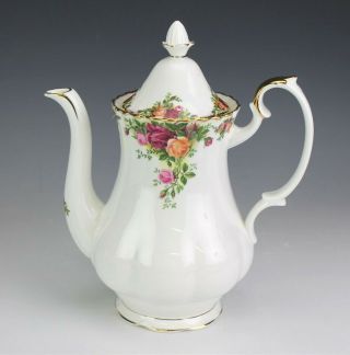 Royal Albert England Old Country Roses Floral Bone Porcelain Coffee Pot Nr Sms
