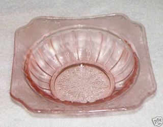 Vintage Pink Depression Glass Berry Bowl Adam Jeannette