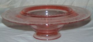 Us Glass Tiffin Pink Glass Deerwood 12 " Console Bowl Elegant Depression 1920