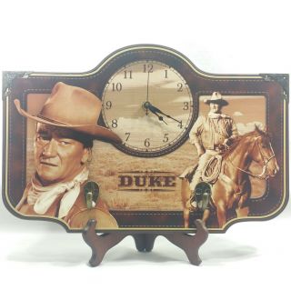 John Wayne " Duke " Wall Clock With Coat Metal Hooks - Great Western Collectible