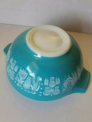 Vintage Pyrex " Amish Butterprint " Turquoise 444 4 - Qt.  Mixing Bowl Pre - Owned