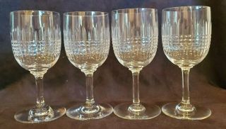 4 Baccarat Nancy Wine Glasses Cut Crystal 5.  5 " H