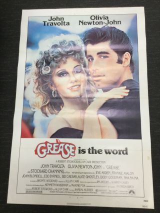 1978 Grease - Movie Poster - Measures 41 1/2 Inches By 27 Inches