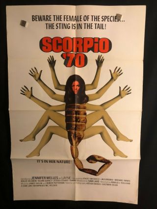 Scorpio 70 One Sheet Movie Poster Sexploitation Jennifer Welles Scorpion