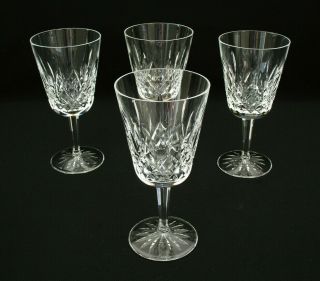 (4) Waterford Crystal - Lismore - 6 7/8 " Water Goblets - Seahorse Mark