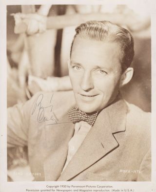 Bing Crosby Autograph Signed Photo Vintage 1950s Actor Singer