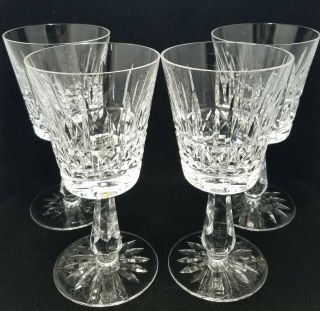 (4) Waterford Kylemore Cut Crystal Water Goblets,  6 3/4 ",  Euc
