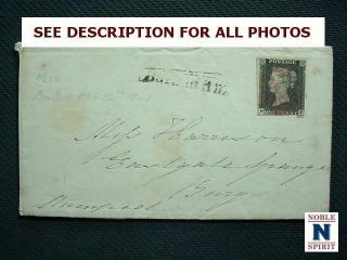 Noblespirit {mc} Great Britain No 1 Penny Black On 1841 Letter