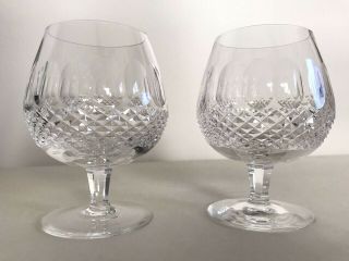 2 WATERFORD COLLEEN CRYSTAL BRANDY SNIFTERS GLASSES SIGNED 2