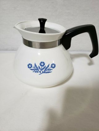 Corning Ware P - 104 Cornflower Blue 6 Cup Tea Pot Coffee Kettle Stovetop