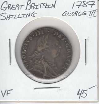 Great Britain Shilling 1787 George Iii - Vf