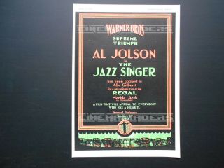 FOUR AL JOLSON The Jazz Singer English Trade Advert Posters 1920 ' s 3