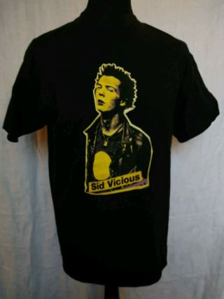 Sid Vicious Sex Pistols T - Shirt Adults Large Black Punk Rock Vintage